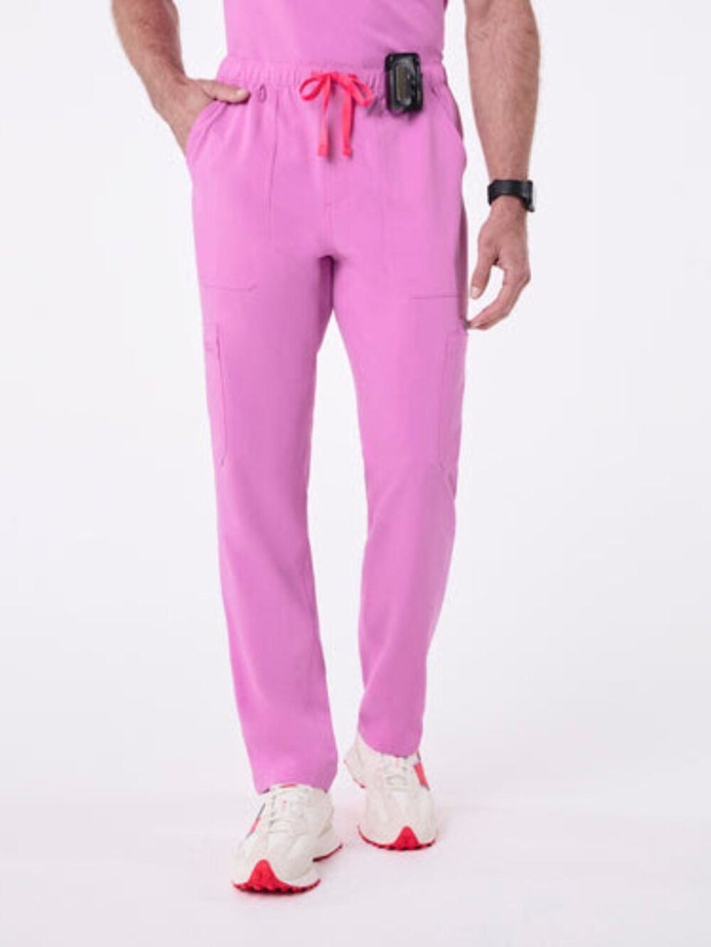 Figs Men's Cairo Tall Cargo Scrub Pant in Pink Cloud